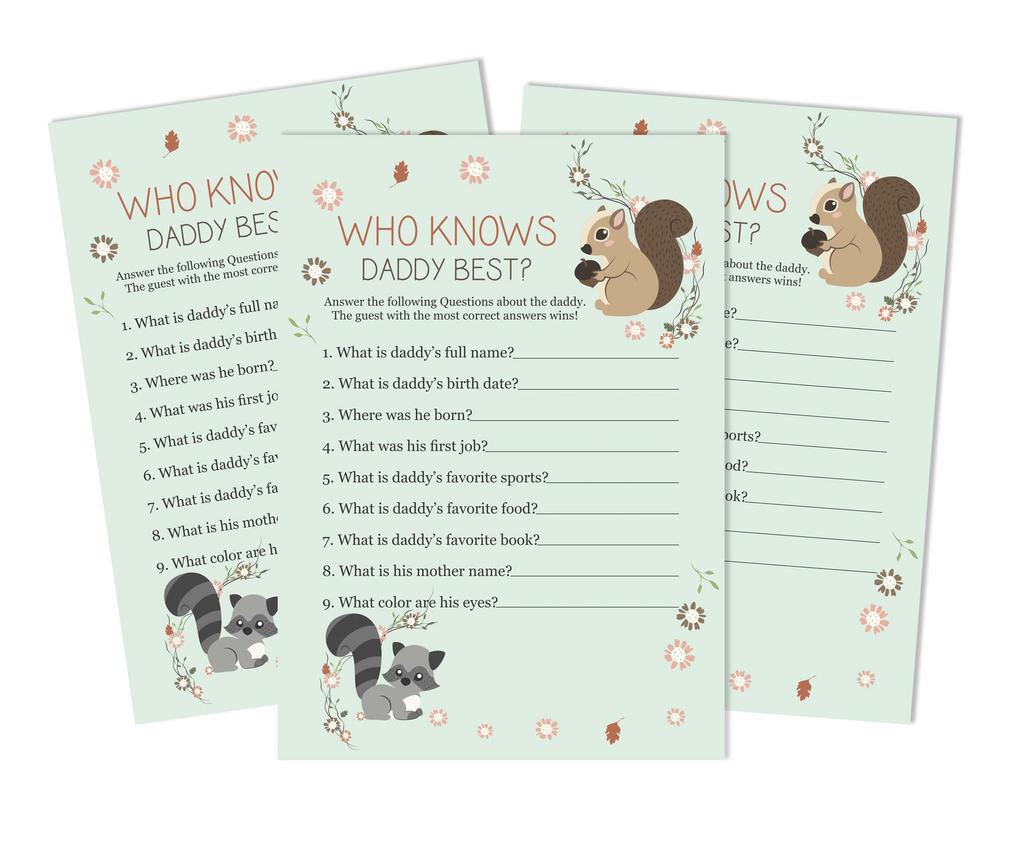 Inkdotpot 50 Baby Alphabet ABC Game Animals Baby Shower Game-Gender Neutral Party Supplies