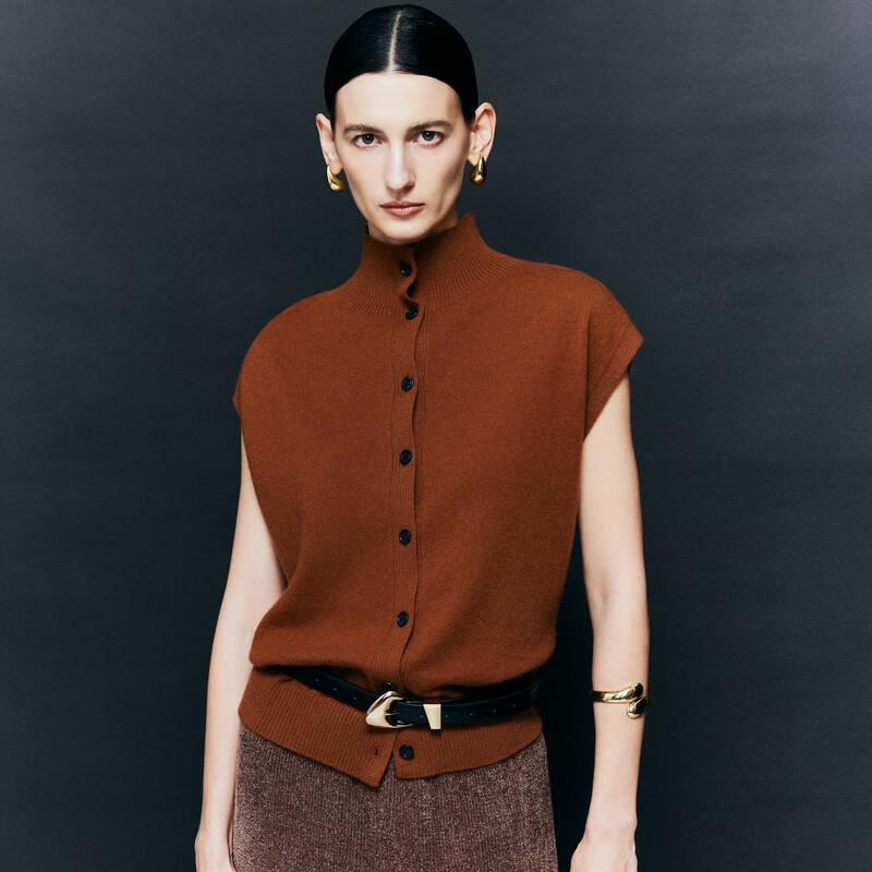 

PALUOPO Женский жилет-свитер без рукавов из 100% кашемира L 165/105