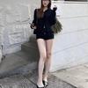 Women's Autumn Knit Cardigan: Black Cat Ear Hooded Zipper Sweater Coat with Long Sleeves.