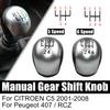 Car Gear Shift Knob 5 6 Speed Manual Replacement For Citroen C5 2001-2008 Peugeot 407 RCZ Car Styling