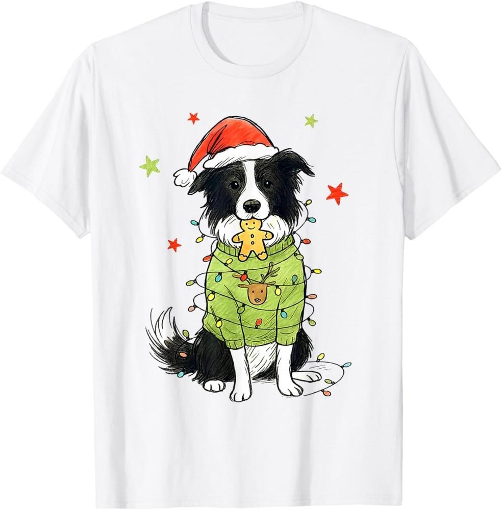 

Santa Border Collie Christmas Border Collie Dog Mom Pajama T-Shirt XL