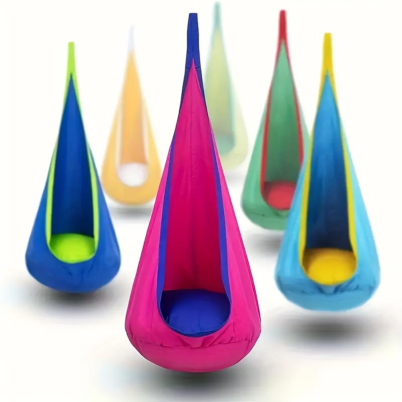 1pc Children's Hanging Chair Indoor and Outdoor Children's Swing with Air Cushion Nylon Pure Cotton Bag Swing, Hanging Chair Hammock Swing