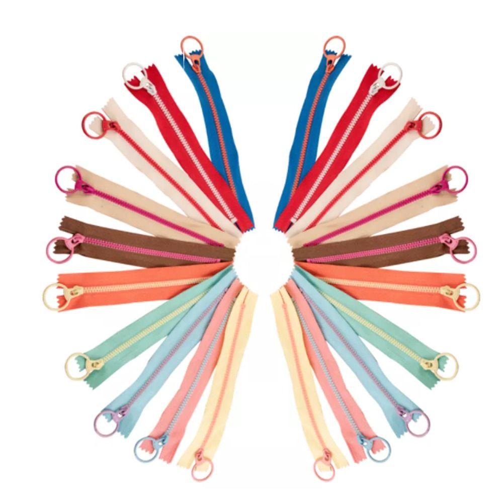 

20 Pcs Craft with Pull Ring DIY Closed End Slider Head Cloth Accessories Zippers Pull Ring Zip 15cm