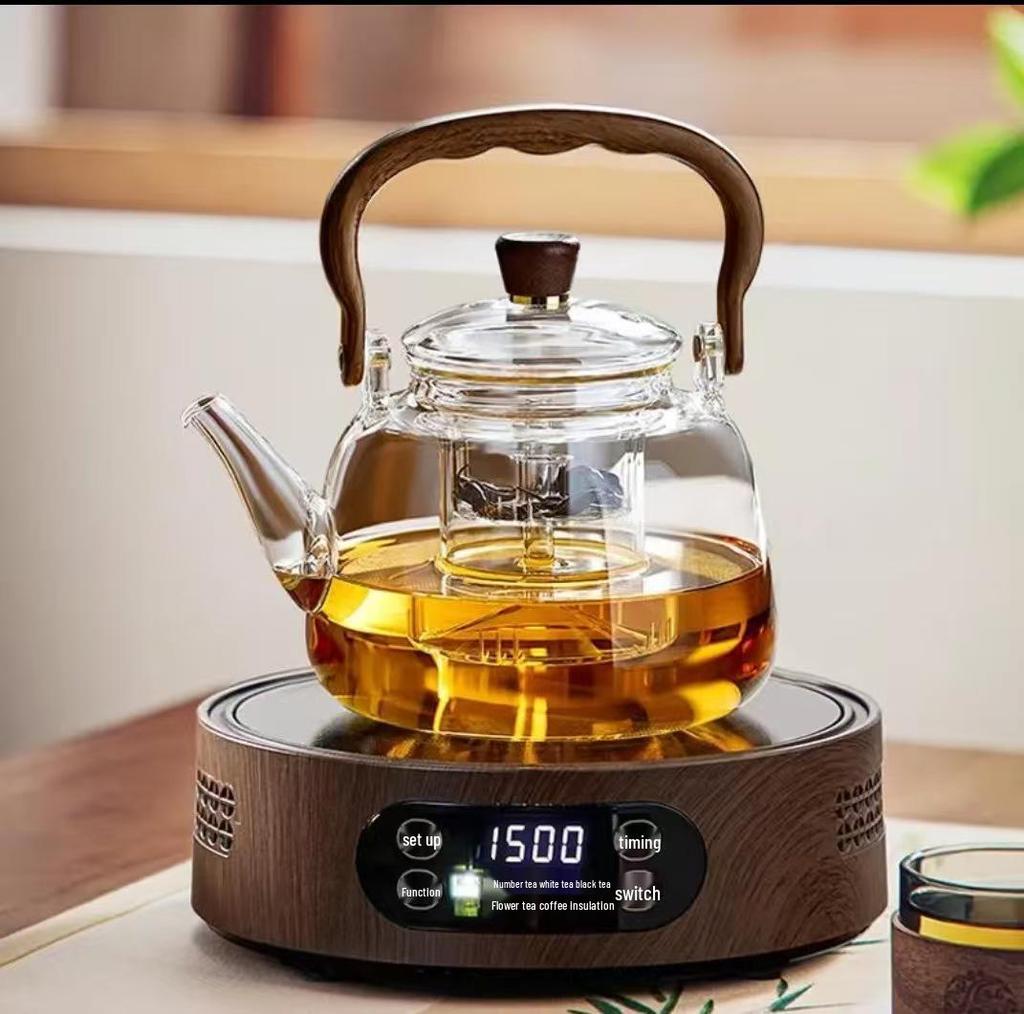 High-Temperature Resistant Electric Ceramic Glass Kettle Tea Maker Set for Boiling Water & Steaming Tea