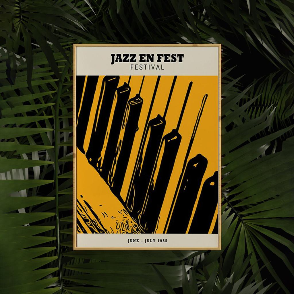 Modernes Jazz-Festival-Musikfestival-Poster, schlichter Stil, bunte Klavierbilder, Leinwanddruck, Poster, Wandkunst, Dekor für Bar