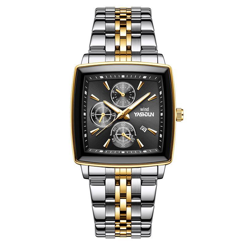 Men's Luxury Quartz Watch: Waterproof, Calendar, Luminous with Stainless Steel Band