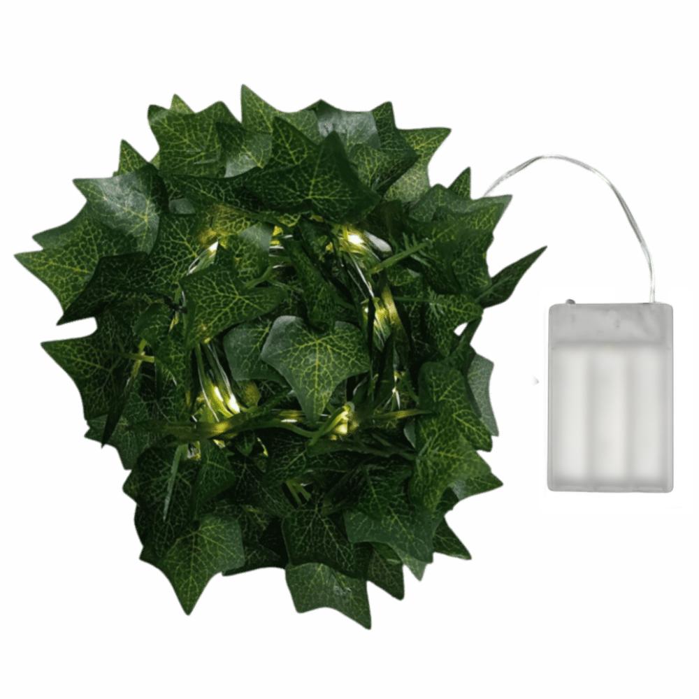 Battery Powered Willow Curtain Lamp Green Leaf Artificial Leaf Lights  Xmas Decoration