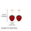 Sweet Strawberry Stud Earrings for Women Shiny Red Rhinestone Fruit Pendant Earrings Temperament Charms Party Wedding Jewelry