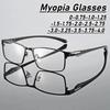 Classic Anti-Blue Light Myopia Glasses Unisex Ultra-Lightweight Square-Frame Eyewear Minus Diopter Eyeglasses 0 To -4.0