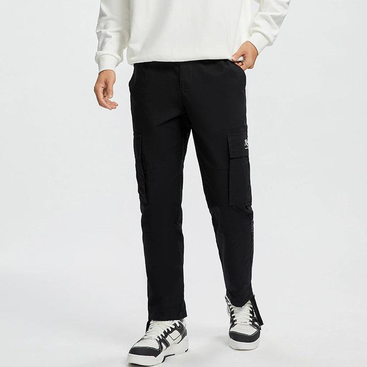 Li-Ning Ink Splash Loose Straight Leg Casual Pants Men bottoms Black AKXR395-1