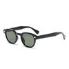 2025 Korean Style Black Oval Frame Sunglasses with High-end UV Protection