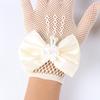 1 Paar Spitze Mädchen Formelle Handschuhe Stilvolle Bequeme Stoff Fäustlinge für Hochzeitskleider und Andere Besondere Anlässe