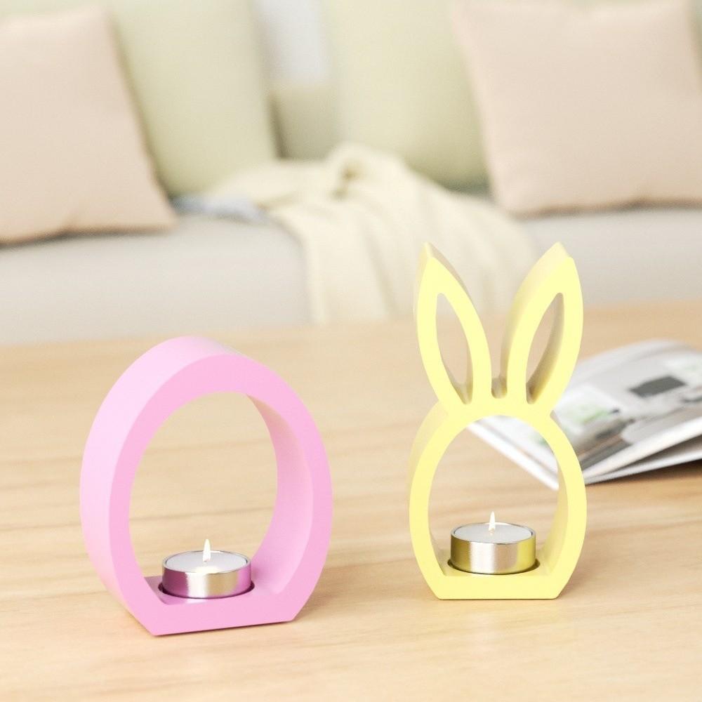 Hollow Egg Silicone Mold Reusable Tea Light Cup Holder Animal Bunny Easter Rabbit Mold  Party Decor