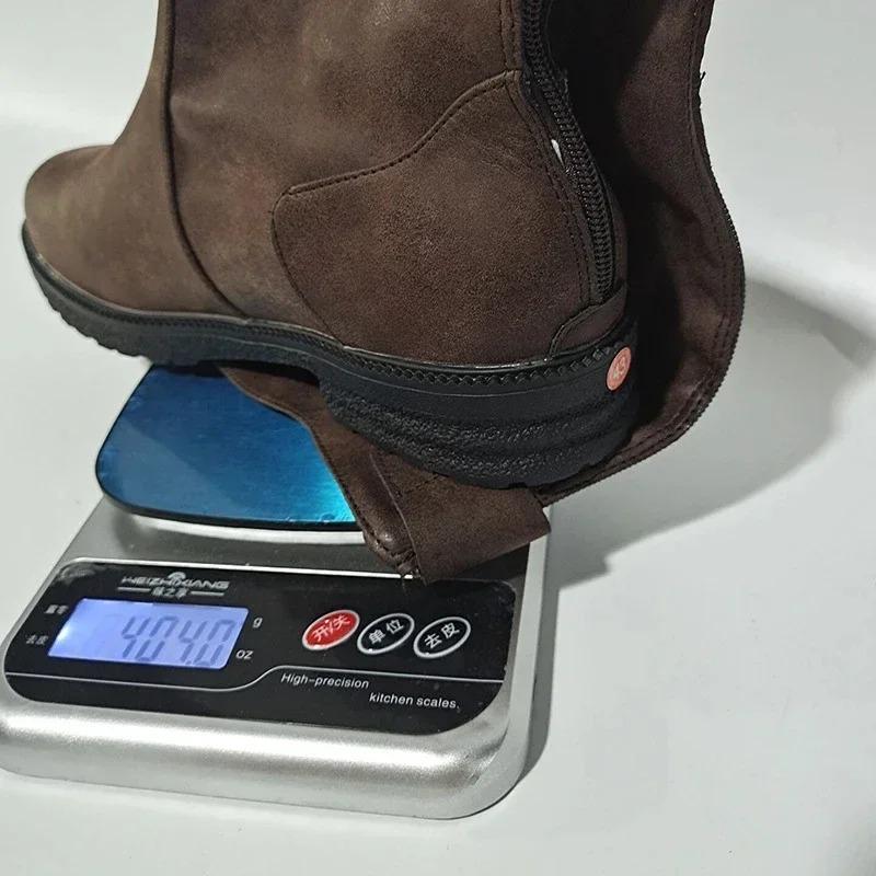 Módní dámské boty 2024 Módní Vintage Ležérní Jednobarevné Dámské boty PU Retro Umělá kůže Délka ke koleni Midi boty Dámská obuv