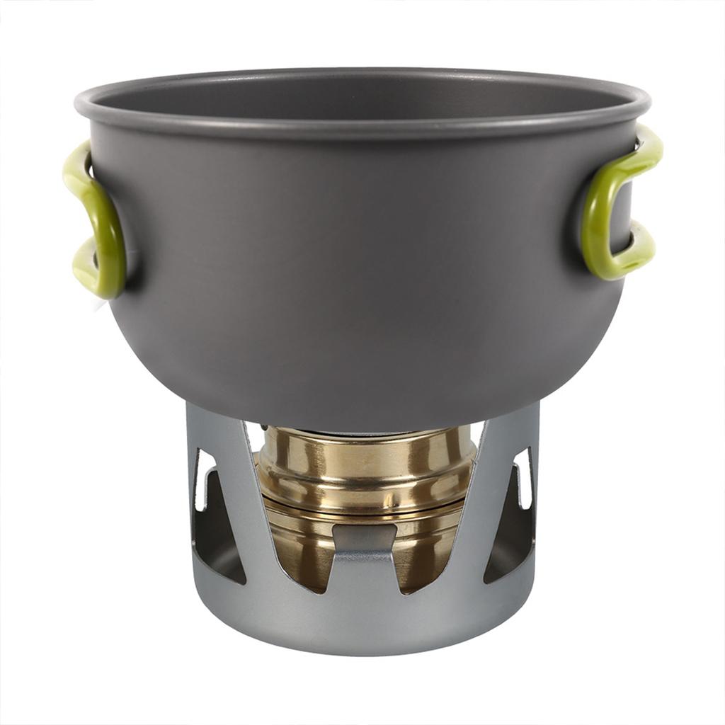 Portable Alcohol Stove Outdoor Picnic Stove Camping Cookware Brass Spirit Burner with Aluminium Stand Camping Survival Supplies