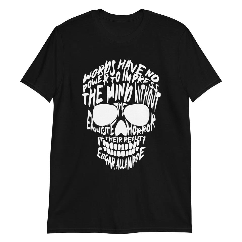 Унисекс футболка с черепом, готическая, байкерская, дэт-метал, рок, хоррор, гранж, эмо M