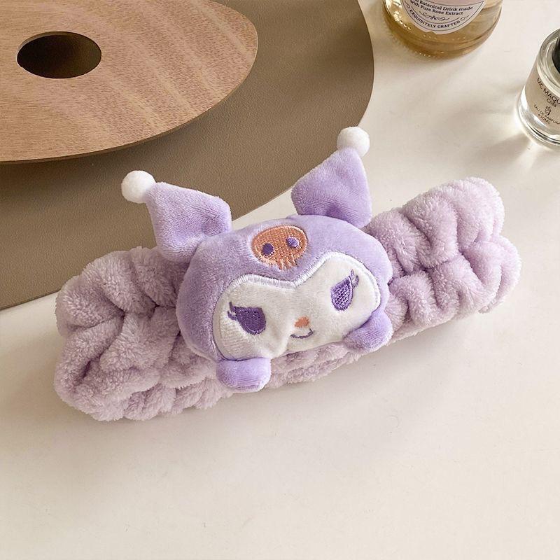 Cute Cinnamoroll High-Elasticity Headband for Women: Perfect for Face Masks, Makeup, and Hair Accessories, with Plush Wristband.