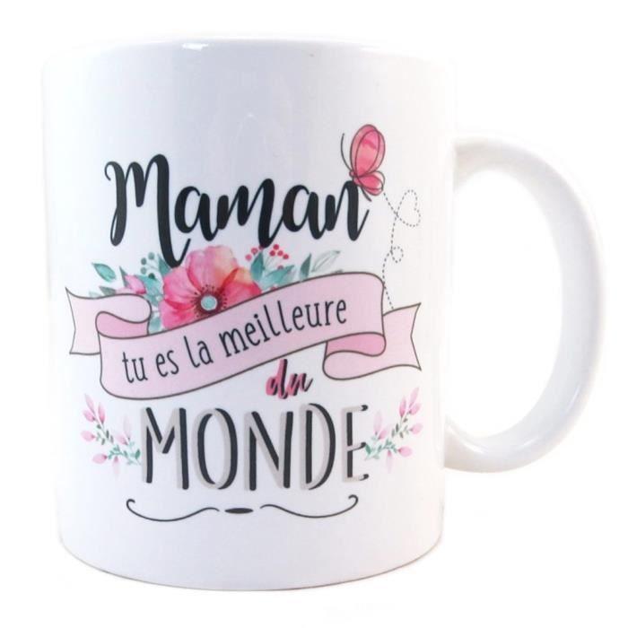 Mug - Tendresse - Maman tu es la meilleure - Céramique - Rose - 11.5x9.5 cm