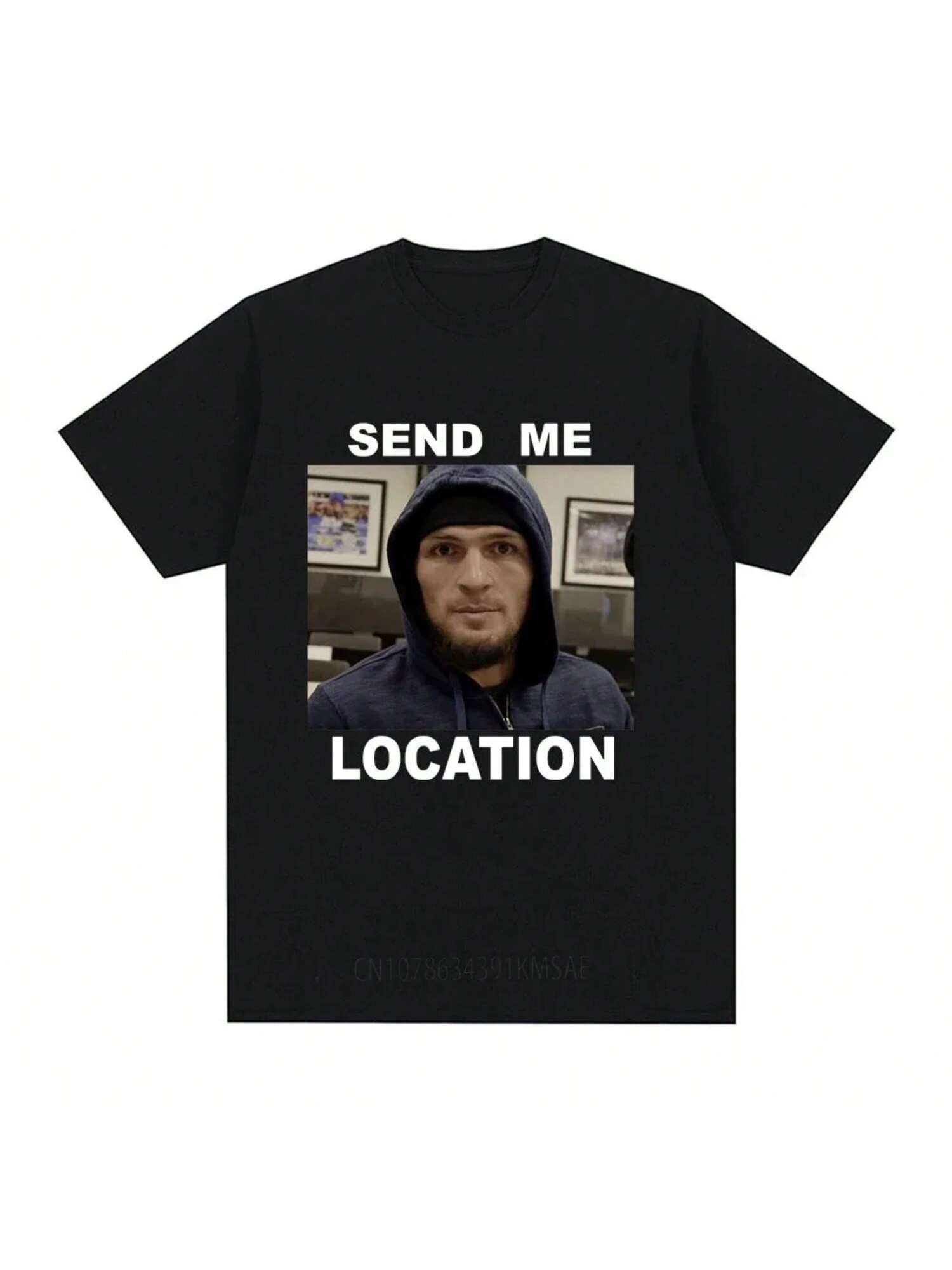 

Khabib Send Me Location Graphic T-Shirt Fashion Harajuku Short Sleeve T-Shirt Women Hip Hop Retro T-Shirt Graphic T Shirts Y2K S