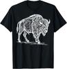 Bison Line Art American Buffalo T-Shirt