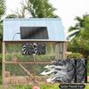 15W 12V Solar Cooling Fan Regulate Temperature Solar Ventilation Fans Solar Panel Kit with Dual Fan for Chicken Coop Greenhouse