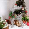 Christmas Iron Deer Ornaments Golden Reindeer Cart Elk Garden Decorations Christmas Tree Matching Scene Deer Light New Year Decoration