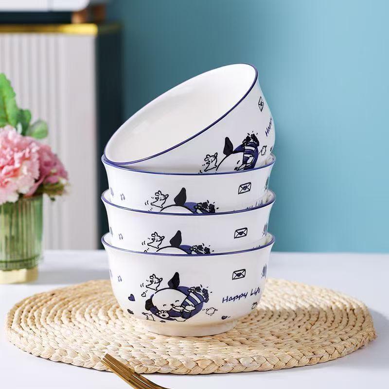 ZISIZ Pompompurin Ceramic Underglaze Rice Bowl Set (2-Pack)
