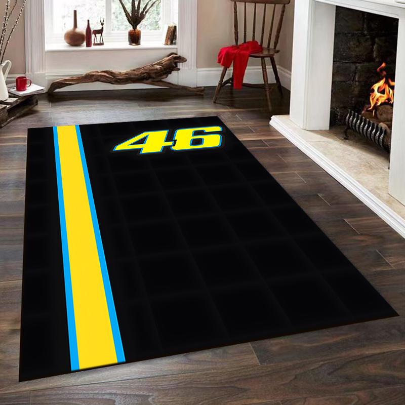 Number 46 Racing Theme Rug Design Non-slip rug suitable for living room and bedroom sofas