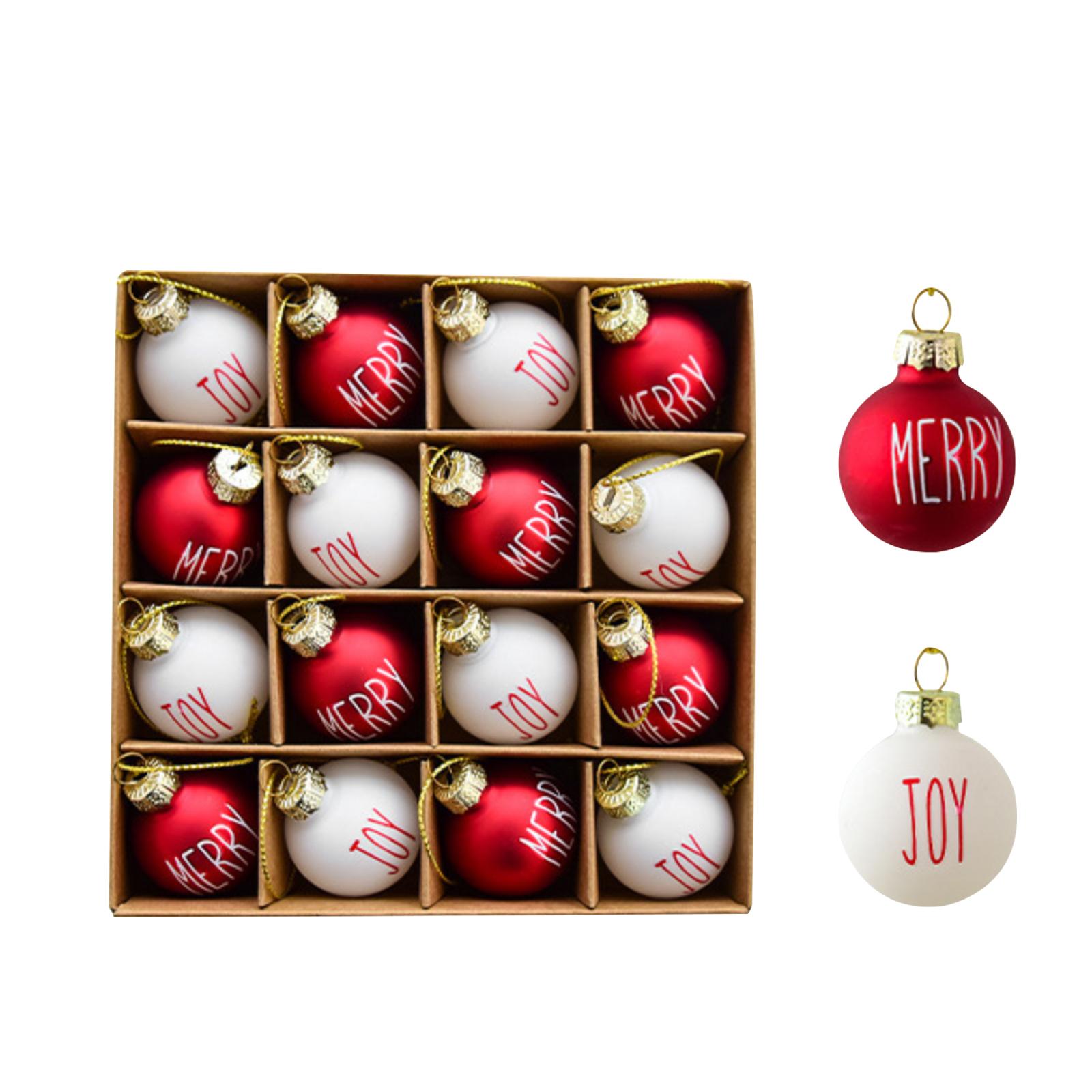 

16pcs Painted Christmas Glass Ball Pendant Christmas Tree Decoration Christmas Ball Christmas Decoration Scene Layout Holiday Decoration One Size белый