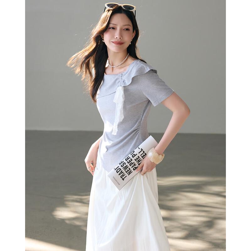 TERRE BLEUE Women's 2026 Summer Breathable T-shirt & A-line Skirt Set
