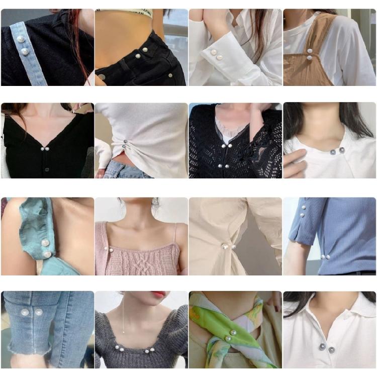 8Pcs Artificial Pearls Clothing Pin Jeans Waist Tighteners Pin Dress Safety Pin Cardigan Safetp Pin Shawl Sweater Clip