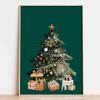 Vintage Christmas Metal Wall Decoration, Holiday Sticker Sign