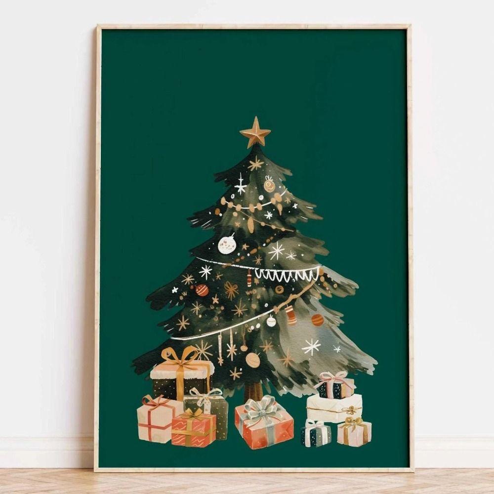 Vintage Christmas Metal Wall Decoration, Holiday Sticker Sign