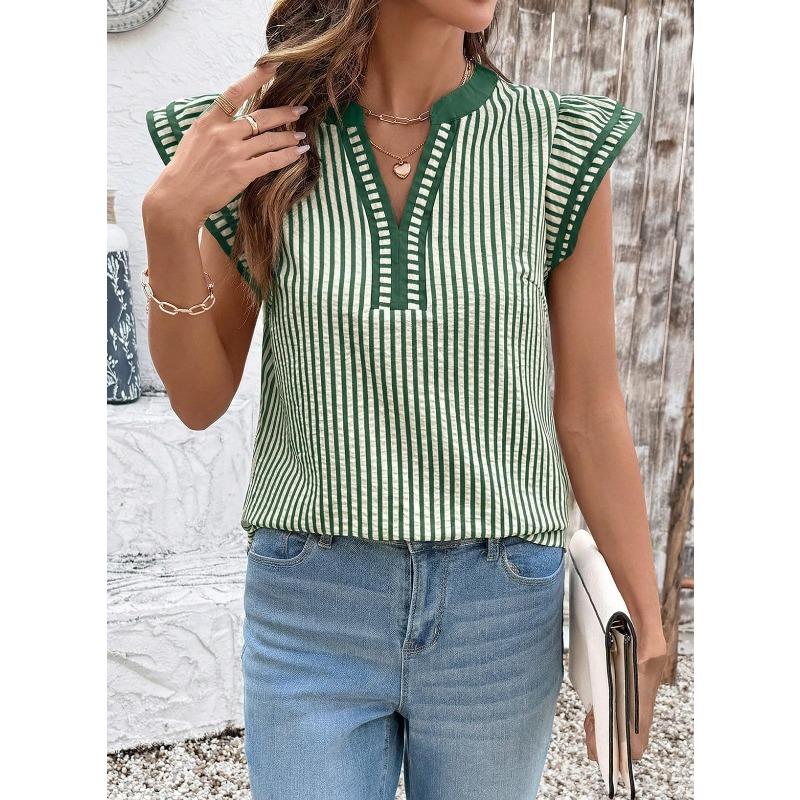 BITCED Camicette e camicie casual con scollo a V a maniche corte alla moda da donna