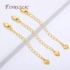 5/10Pcs 18K Gold Plated Lobster Clasp with Extension Chains Accessories For Necklaces, Jewelry Chains Connectors DIY Findings