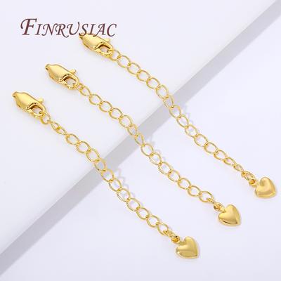 5/10Pcs 18K Gold Plated Lobster Clasp with Extension Chains Accessories For Necklaces, Jewelry Chains Connectors DIY Findings