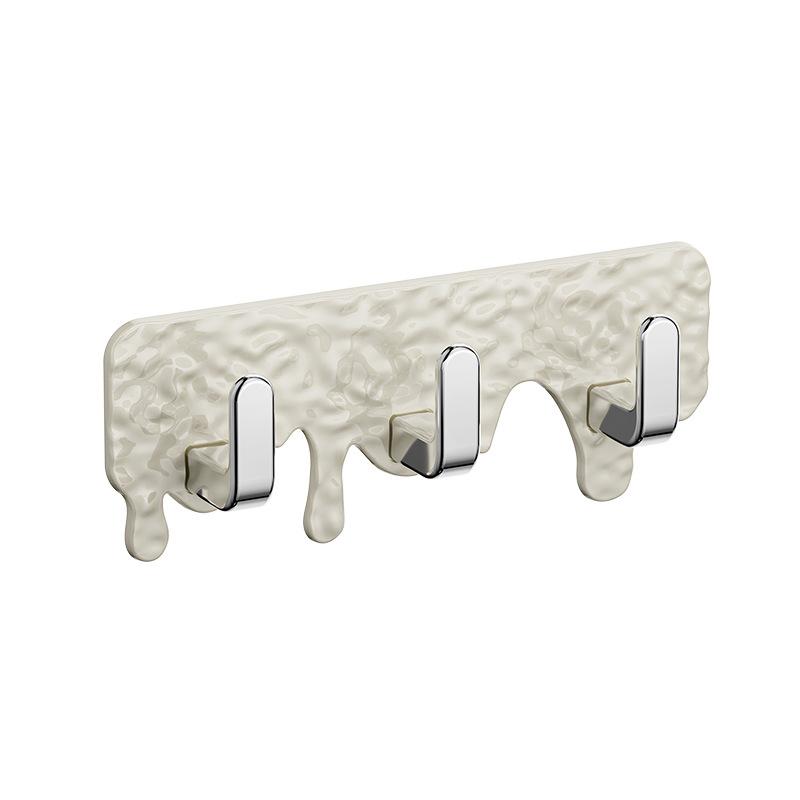 

Cream-style Non-drilling Three-link Hook, Strong Seamless Adhesive, Bathroom Wall Coat Hook, Row of Miscellaneous Storage Hook молочный белый