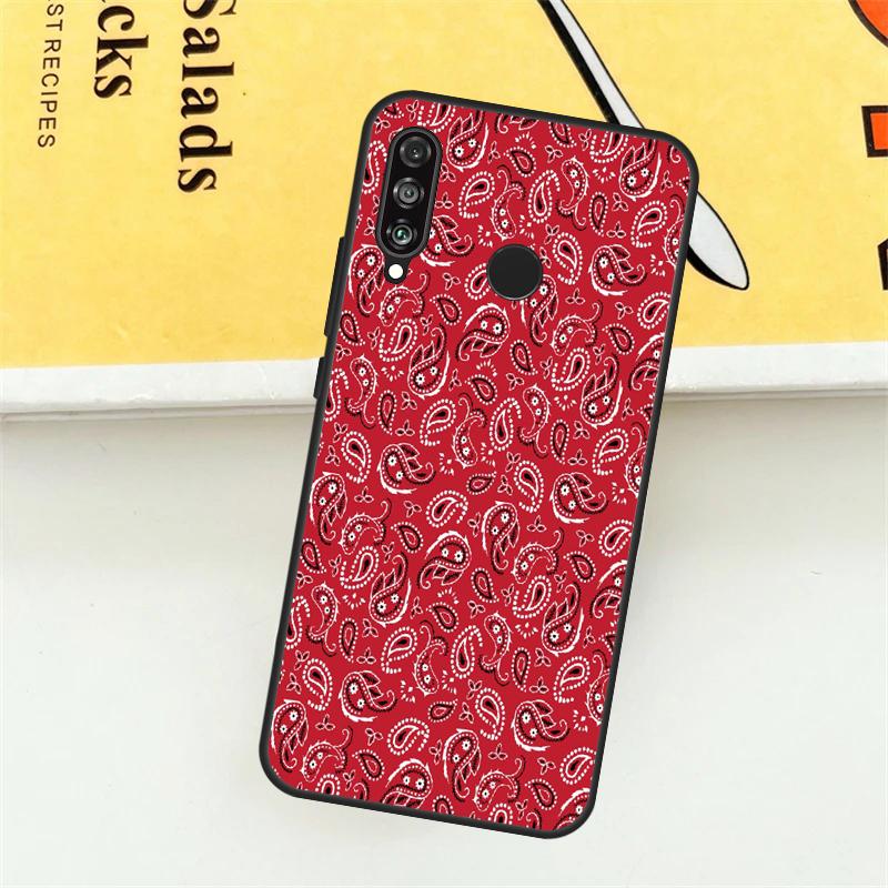Red Bandana Paisley For Huawei Nova Y61 Y73 Y70 Y72 Y60 Y90 Y91 7i 8i 11i 12i 12s 9 10 SE P20 P30 P40 Lite Case