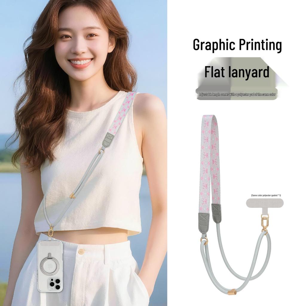 Adjustable Cartoon Phone Lanyard: Crossbody & Neck Strap, Wide, Outdoor Anti-lost Charm