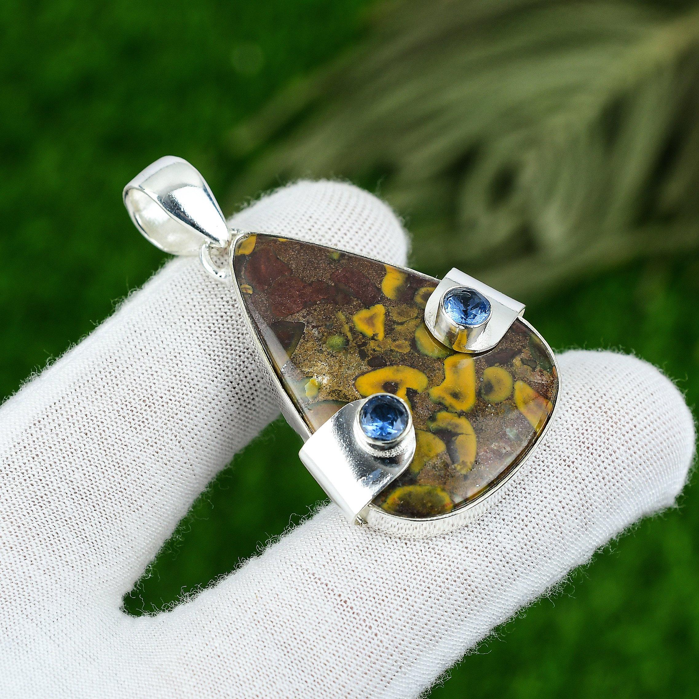 

Подвеска из натурального камня фруктовый яшма, ювелирное изделие из серебра 925 пробы для женщин