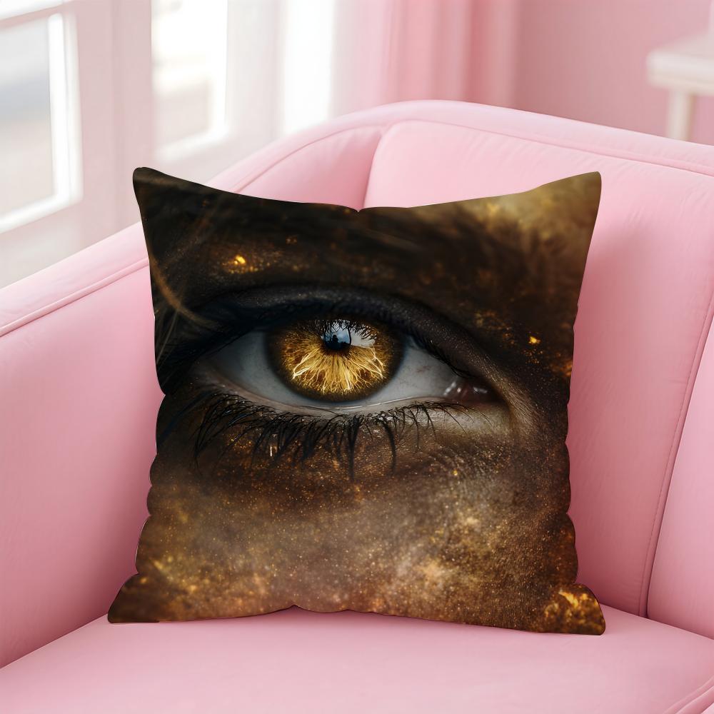 BBrass Eye Golden Eyes Sharp Fashion Cushion Cover Pillow Case Soft Friendly Fabric Concealed Zipper