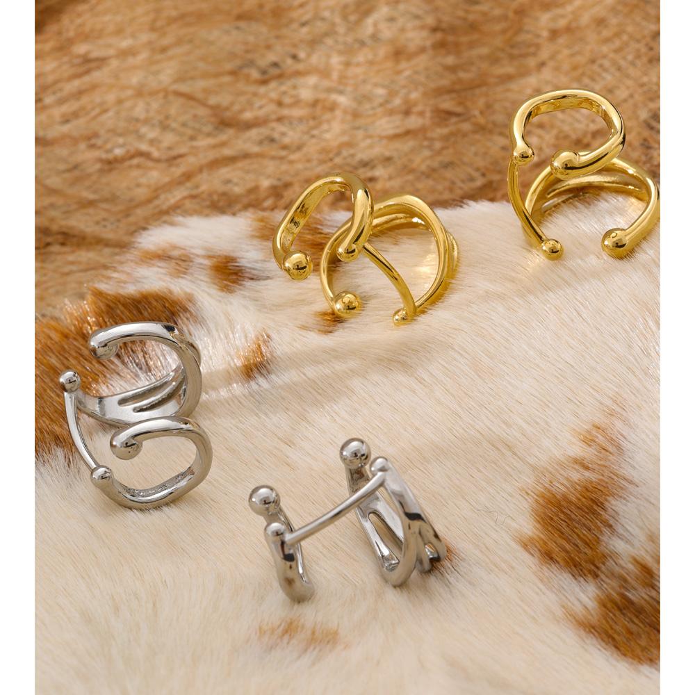 Eetit Personal Unisex Jewelry Non Piercing Stainless Steel Double-Layer Ear Clip Bone Earrings Waterproof Attractive Jewelry