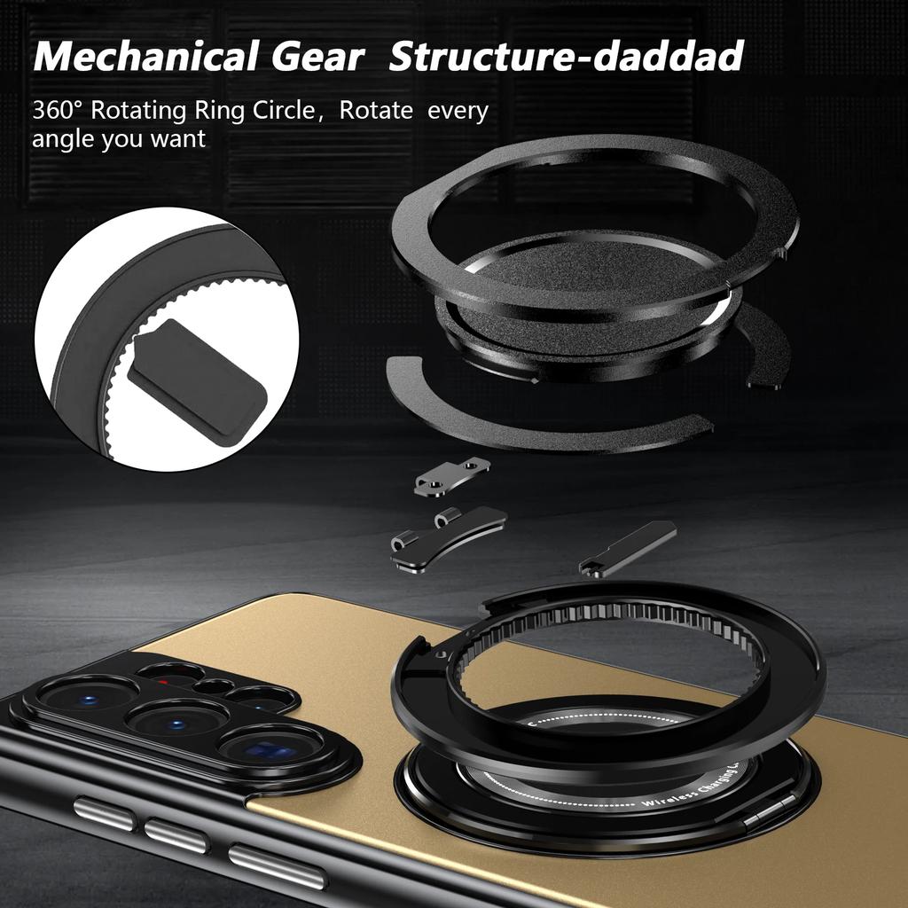 Luxury Metallic 360 Rotating Stand Case For Samsung Galaxy S26 Ultra S26+ Plus 5G Magnetic Cover With Camera Lens Protection