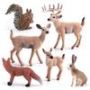 Forest Wildlife Pvc Animal Decor Set With Realistic Squirrel Fox Rabbit Deer For Holiday Home Decoration