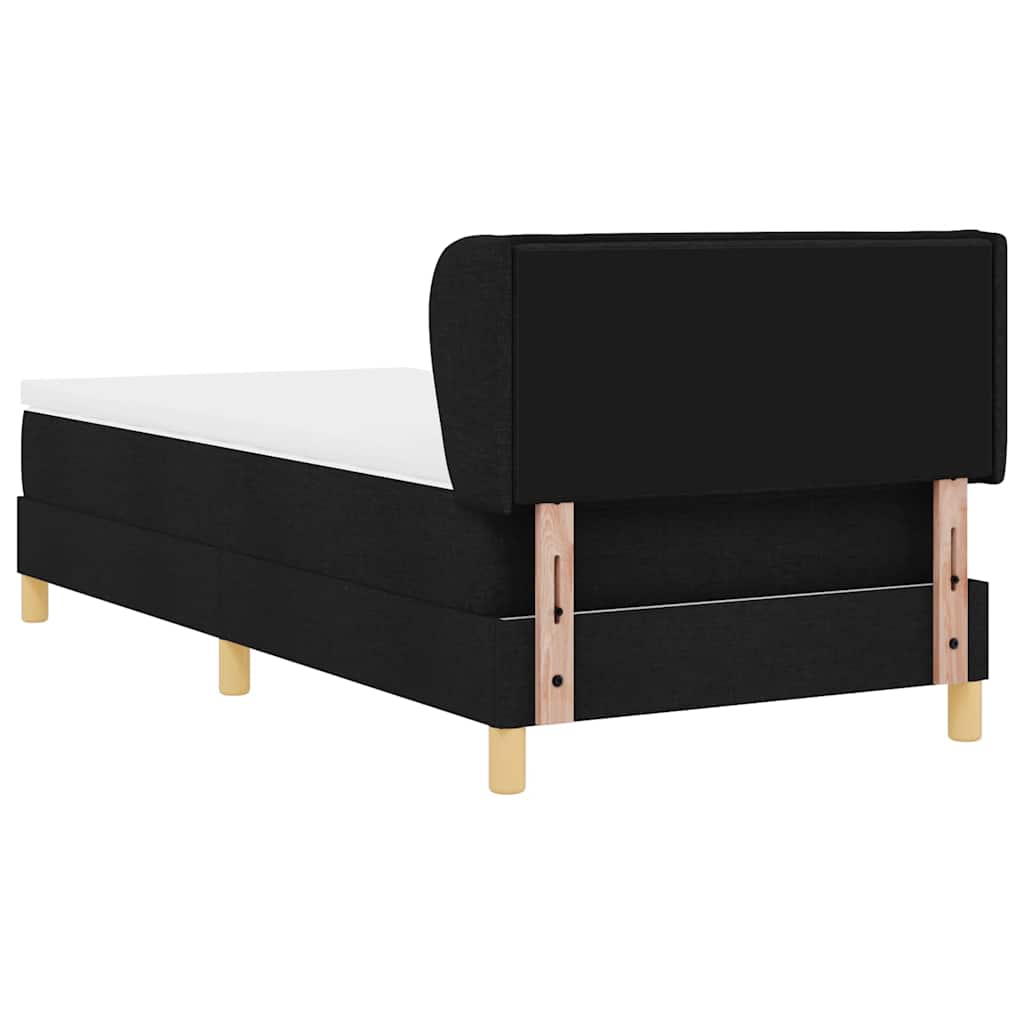 Box Spring Bed with Mattress Black 90 x 200 cm Fabric