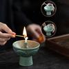 New Chinese ceramic decoration "Retro celadon oil lamp candlestick" for Buddha lamp butter lamp household Buddha front permanent