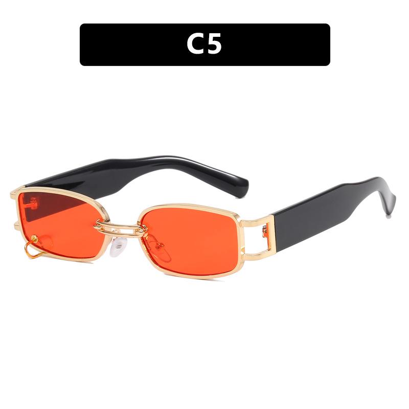 Trendy 2023 Celebrity Metal Square Sunglasses: Stylish, Small Frame for Men & Women