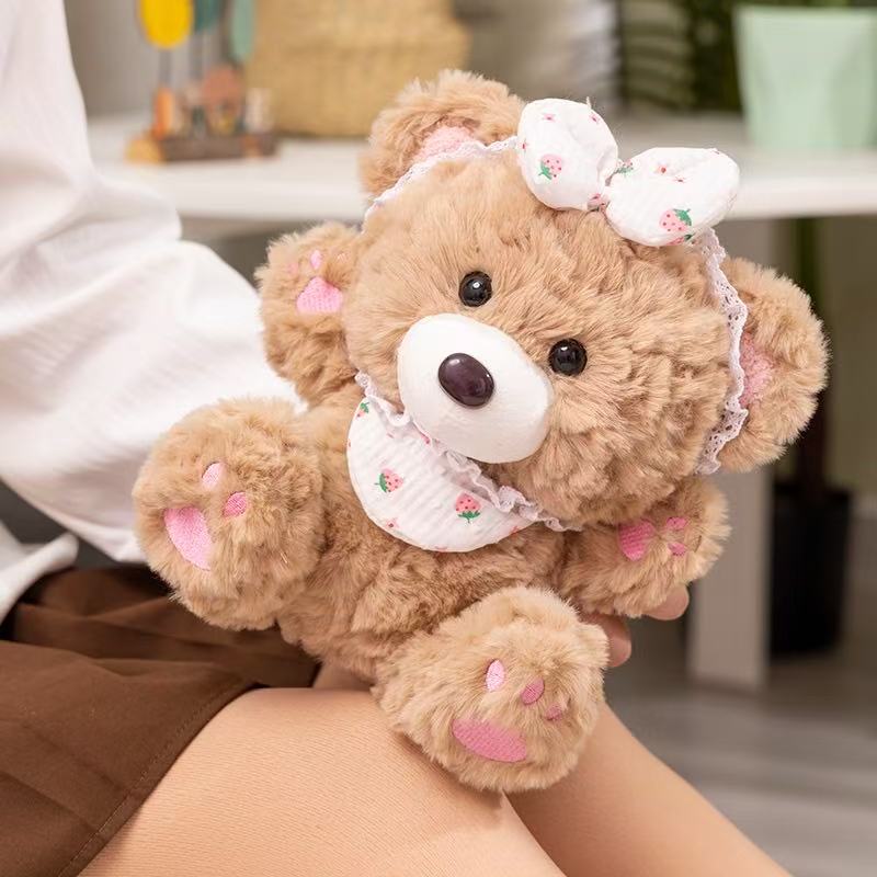 22cm Simulation Healing Series Little Bear Doll Plush Toy Handmade Doll Cartoon Anime Cute Pillow Cushion Decoration Children's