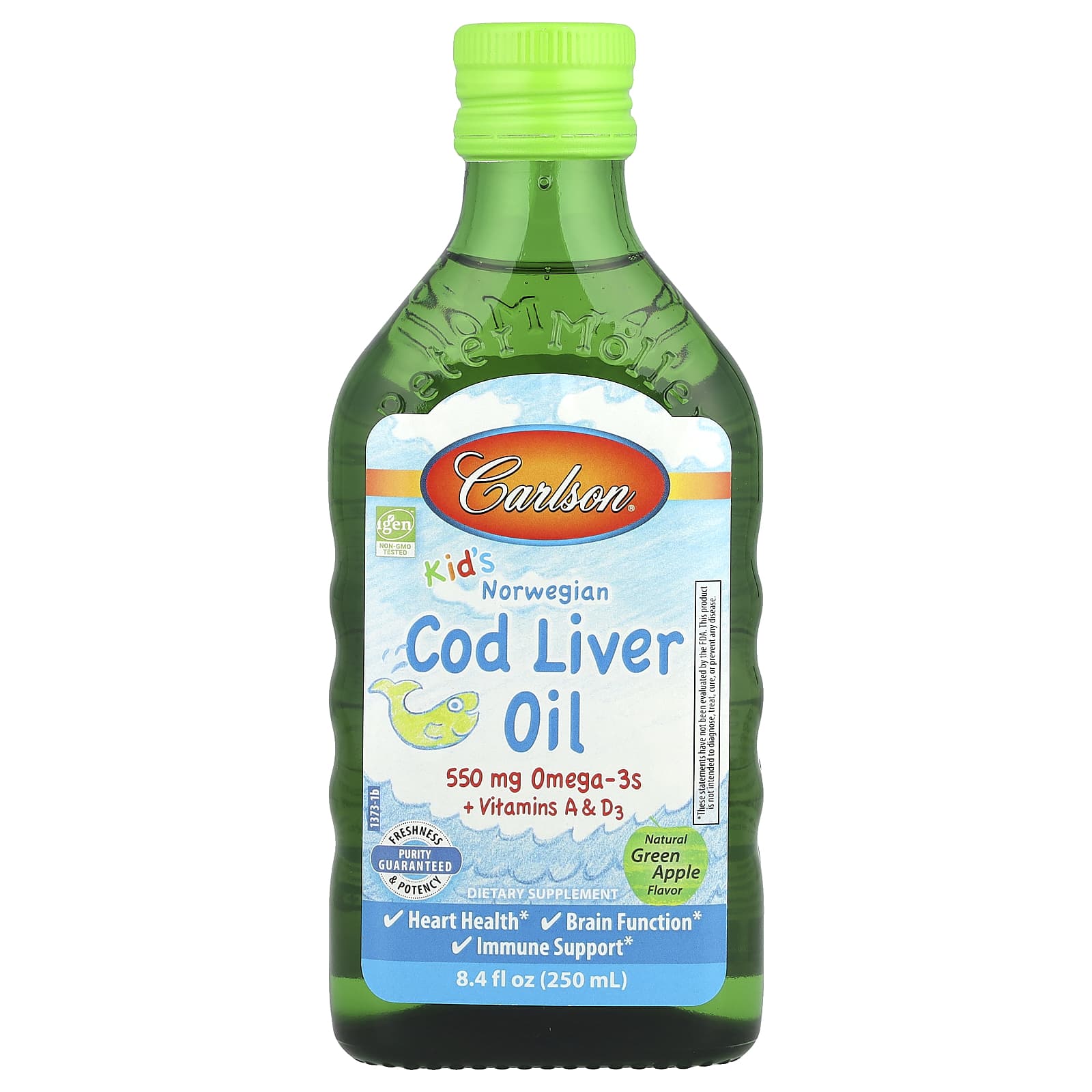 

Children s, Norwegian Cod Liver Oil, Natural Green Apple Flavor, 250 Ml (8.4 Fl Oz)