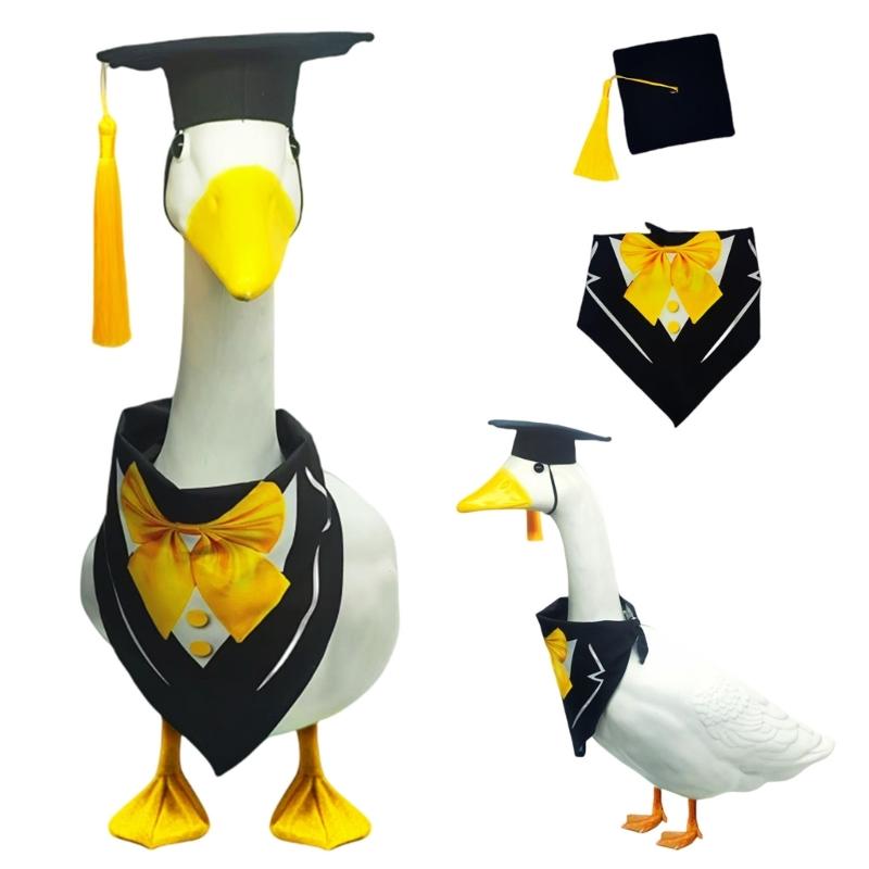 Set Smoking pentru Statui de Gâște de Ciment Accesorii de Nuntă pentru Gâște Perfect pentru Petreceri de Absolvire și Decorațiuni de Exterior